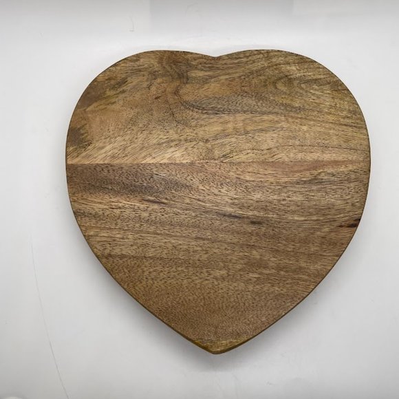 Jaipur in Bloom Wooden Hand Painted Floral Heart Shaped Decorative Plate Dish - Picture 4 of 6